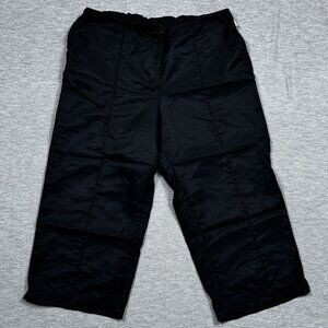 Nike Womens Black Capri Pants Elastic Drawstring Waist Straight Leg Nylon Lg